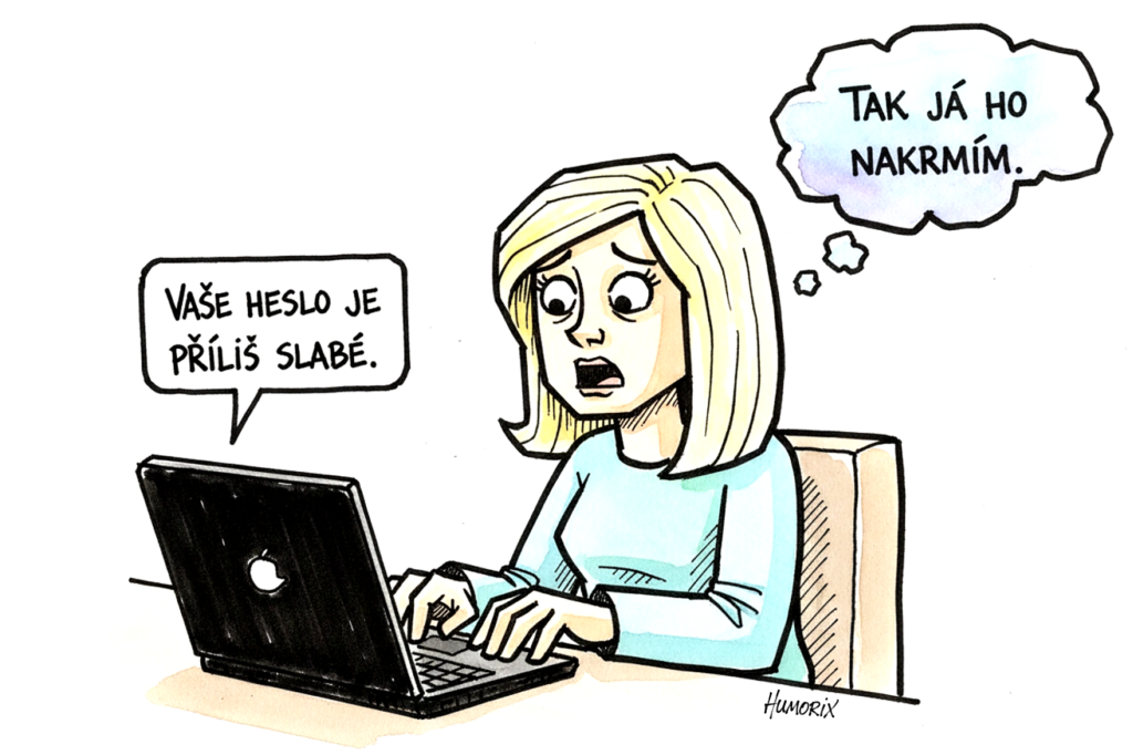 blondýnka a heslo v počítači
