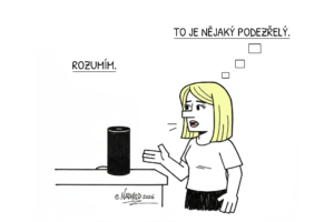 Blondýnka mluvila s chytrým reproduktorem. Pak přišlo podezření 😂 blondýnka mluví na chytrý reproduktor