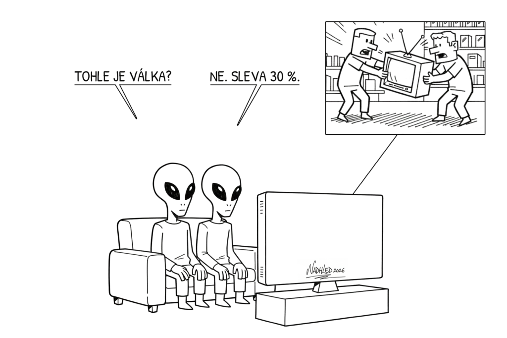 mimozemšťané pozorovali lidstvo během black friday