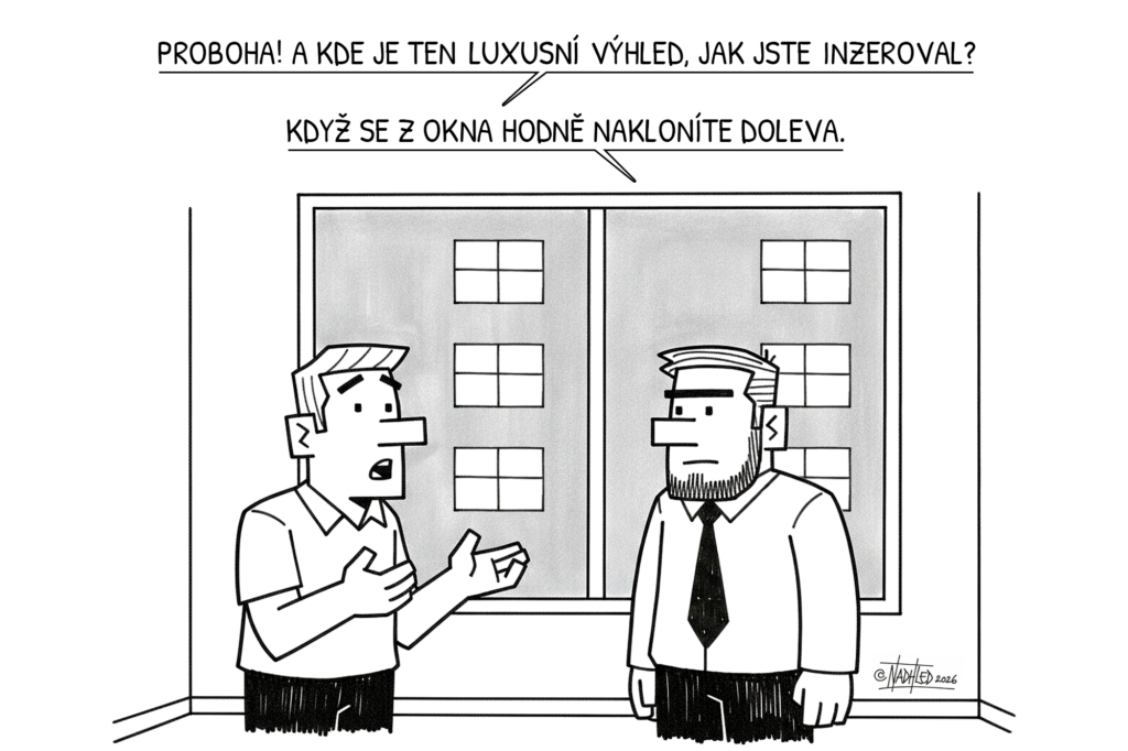 makléř sliboval luxusní výhled
