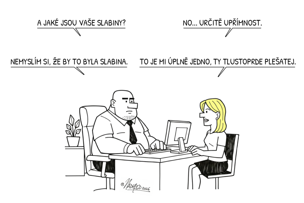 upřímná blondýnka na pracovním pohovoru