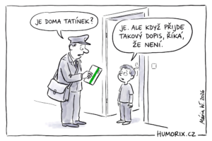 pošťák shání neviditelného tatínka